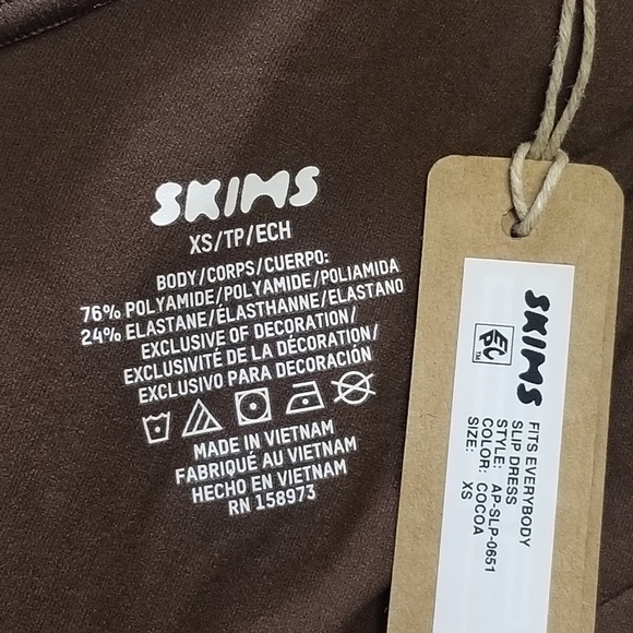 Skims FITS EVERYBODY Slip Dress Cocoa Brown Dress XSMALL NWT - Picture 5 of 6